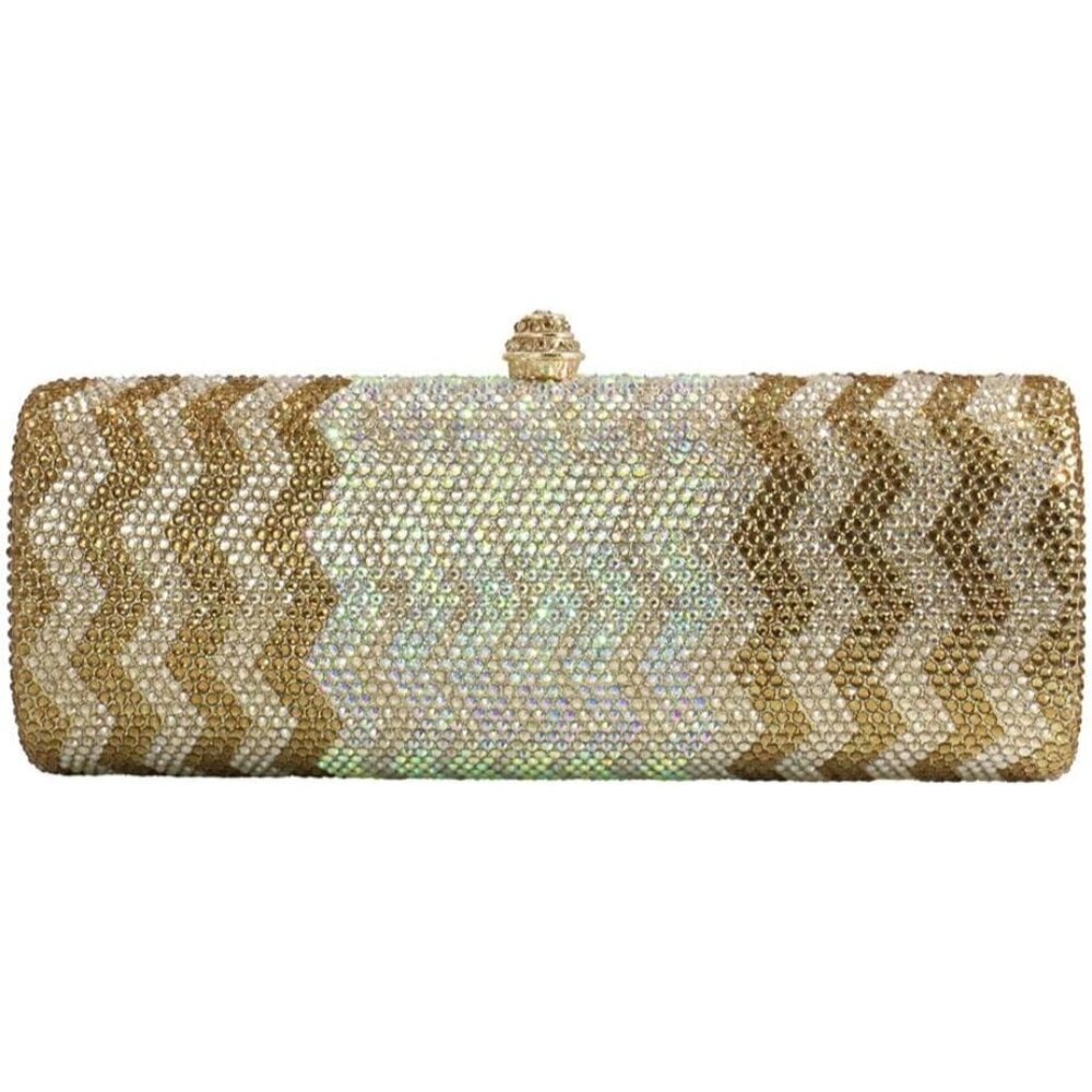 ⚡  Women's Gold Glittering Cylinder Rhinestone Evening‎ Sparkling Clutch Bag